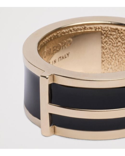 Tom Ford Black Enamel Ring