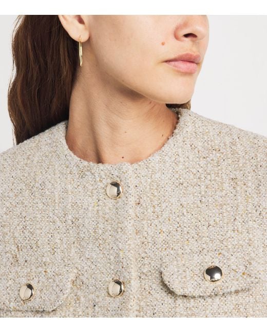 Maje White Bouclé Tweed Jacket