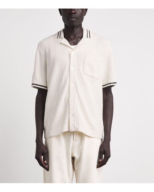 Samsøe & Samsøe White Bouclé Sapedro Short-Sleeve Shirt for men