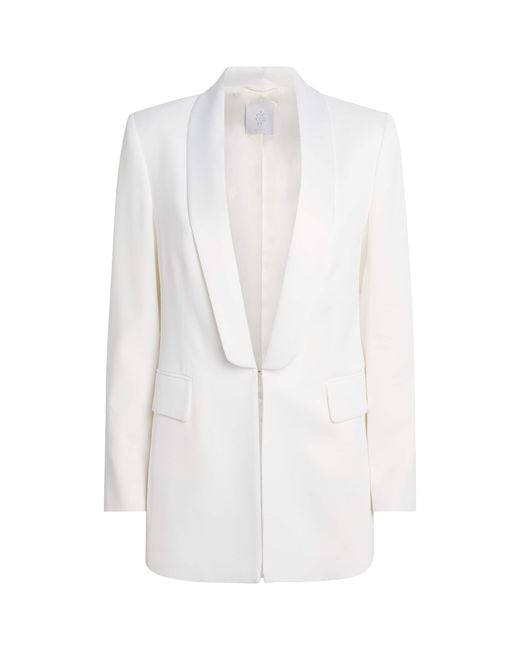 Eleventy White Twill Tuxedo Jacket