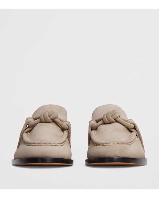 Bottega Veneta White Calfskin Alstaire Loafers