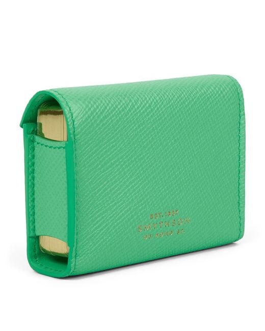 Smythson Green Leather Panama Playing Card Case