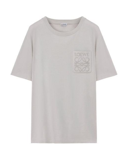 Loewe Gray Cotton Anagram T-Shirt for men