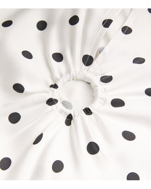 Claudie Pierlot White Satin Polka-Dot Maxi Dress