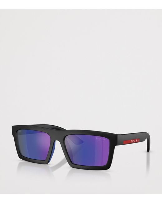 Prada Linea Rossa Purple Pra07S Rectangular Sunglasses for men