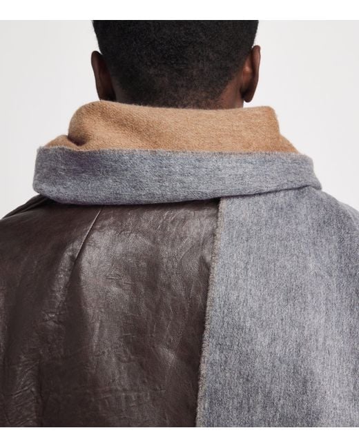 Johnstons Gray Cashmere Double-Face Scarf for men