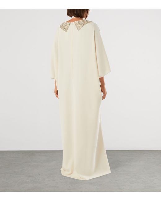Marina Rinaldi White Embellished Halterneck Maxi Dress