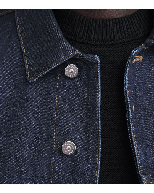 Stone Island Blue Denim Coach Jacket for men
