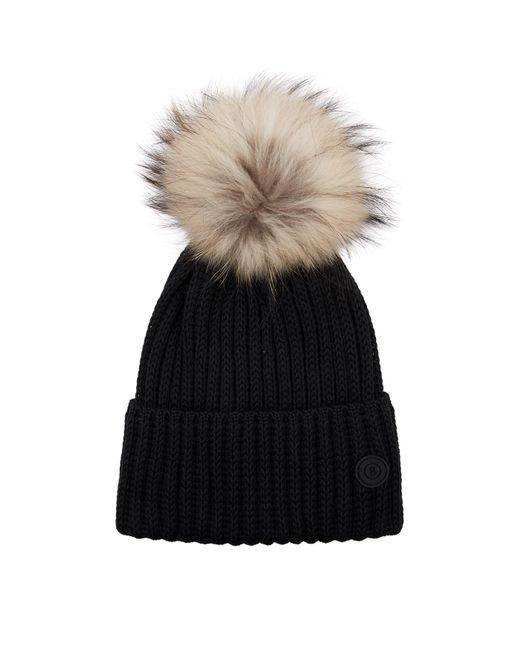 Bogner Fur Pom Pom Hat in Black | Lyst