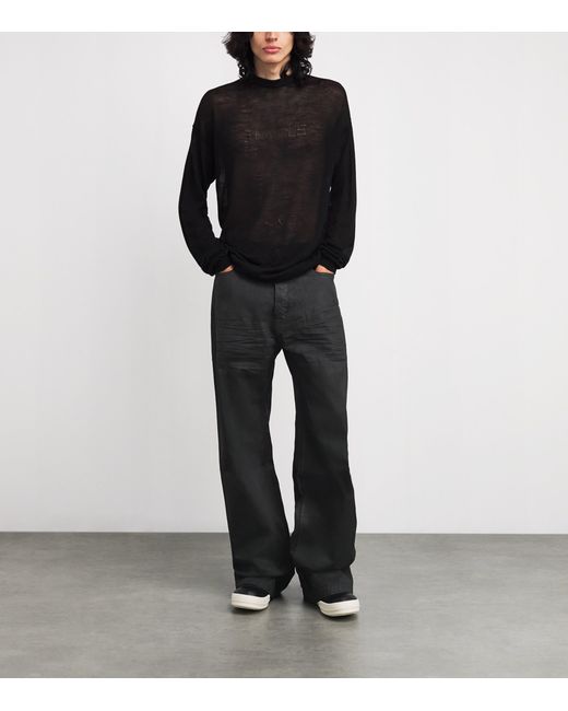 Rick Owens Black Geth Barrel-Leg Jeans for men