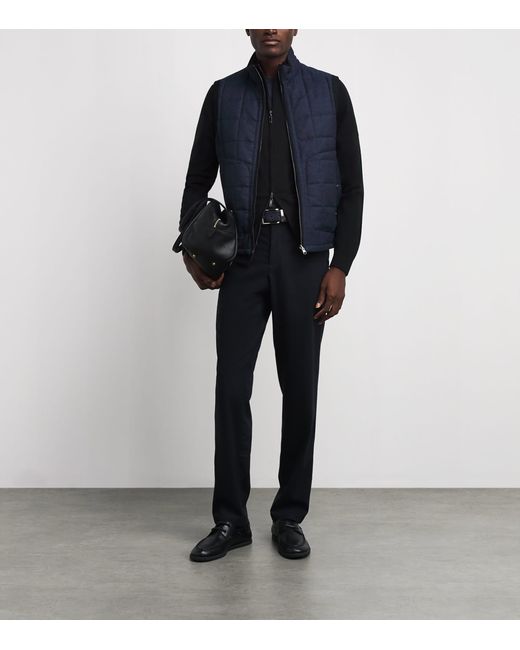 Pal Zileri Black Wool Zip-Up Cardigan for men