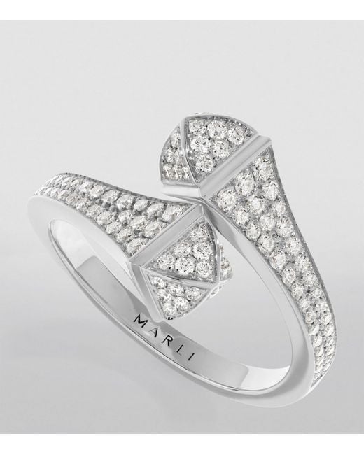 Marli New York White Midi And Diamond Cleo Ring