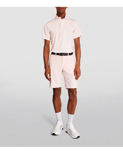 Kjus Pink Striped Core Soren Polo Shirt for men