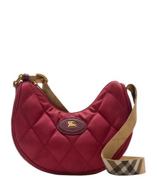 Burberry Red Check Horseshoe Cross-Body Bag