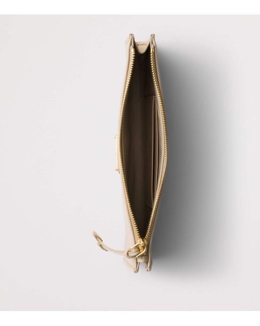 Prada Natural Calf Leather Logo Pouch