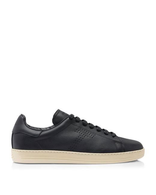 Tom Ford Blue Leather Warwick Sneakers for men