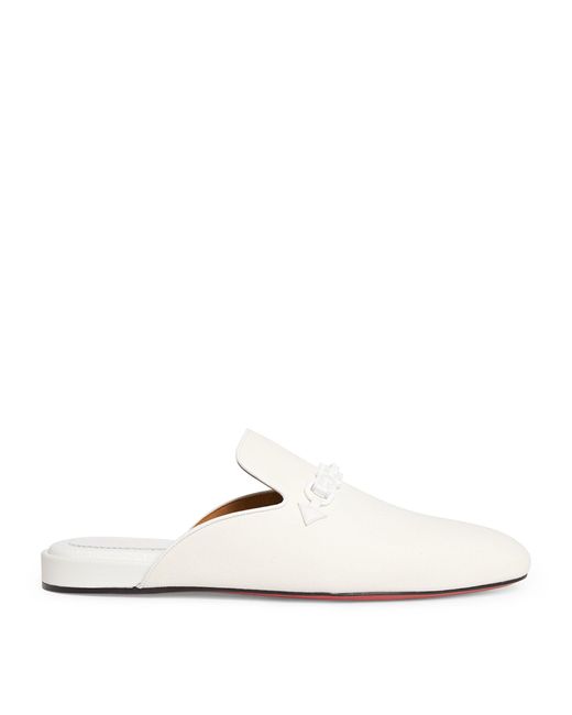 Christian Louboutin Leather Coolito Swing Slippers in White for Men ...