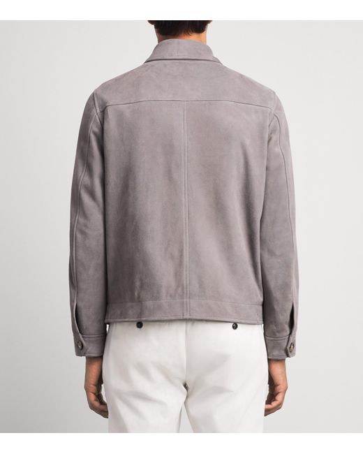 Lardini Gray Sheepskin Suede Jacket for men