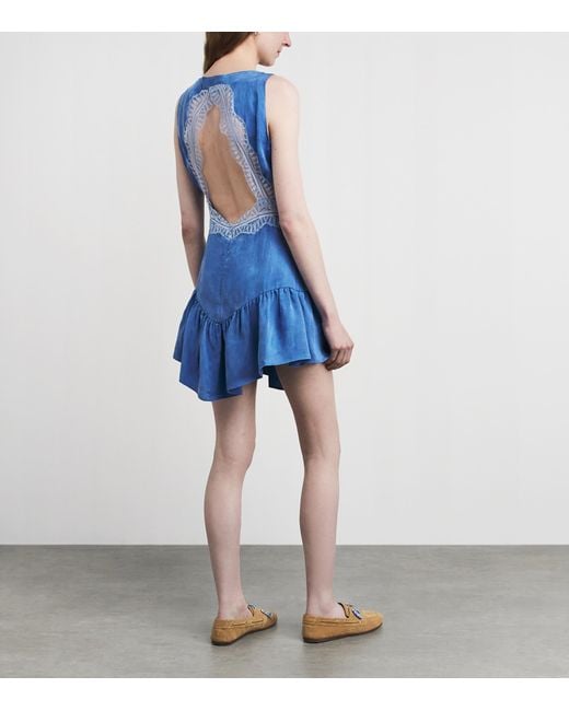 Claudie Pierlot Blue Backless Mini Dress