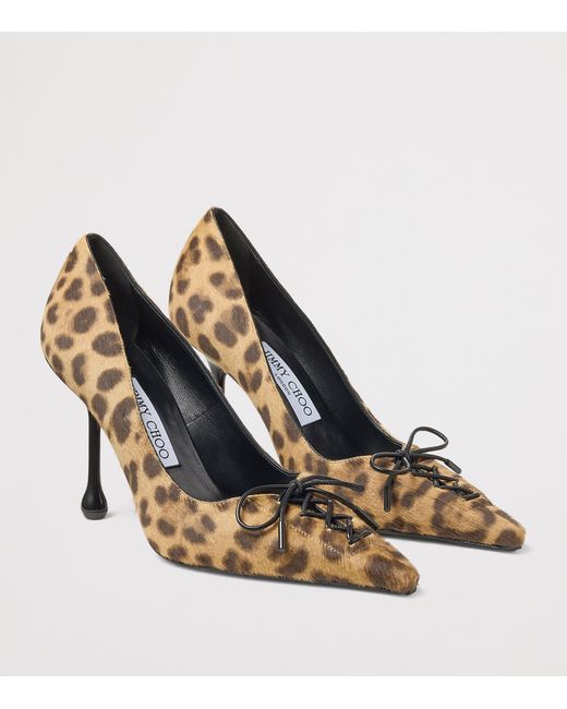Jimmy Choo Metallic Scarlet 95 Calf Hair Pumps