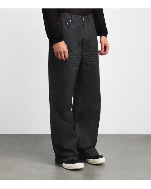 Rick Owens Black Geth Barrel-Leg Jeans for men