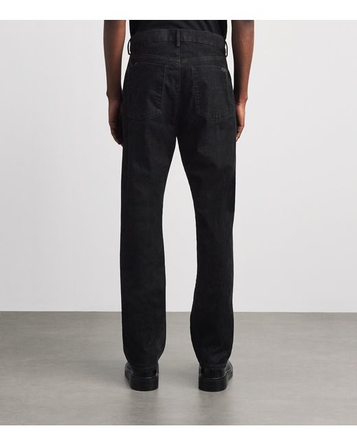 7 For All Mankind Black Modern Straight Jeans for men
