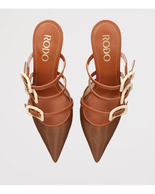 Rodo Brown Leather Paige Heeled Mules 55