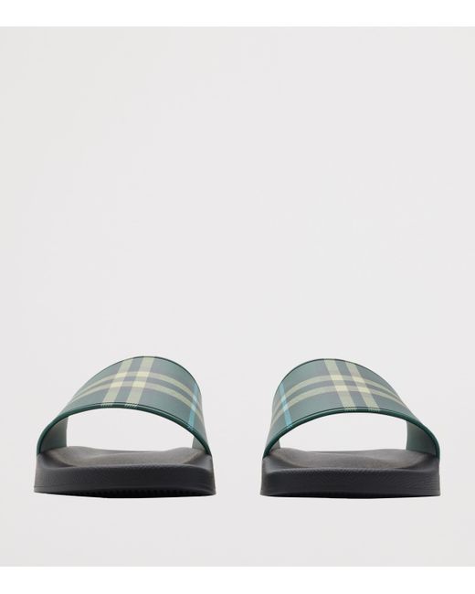 Burberry Green Check Slides for men