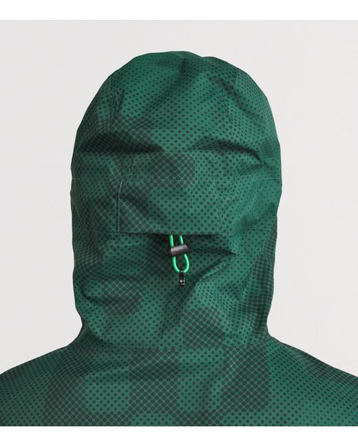 Malbon Green Printed Performance Rain Jacket for men