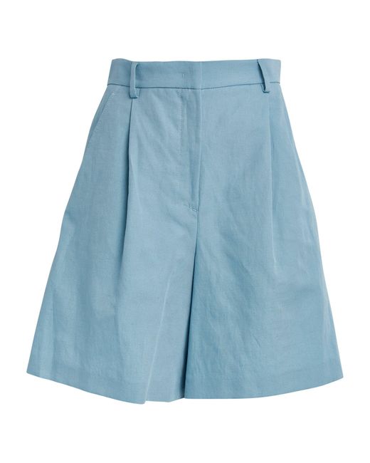 Weekend by Maxmara Blue Cotton Tailored Ecuba Shorts