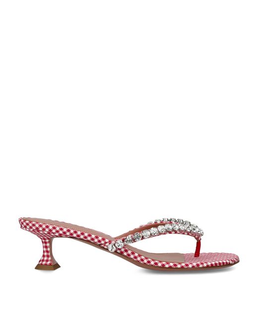AMINA MUADDI Pink Embellished Gigi Thong Sandals 45