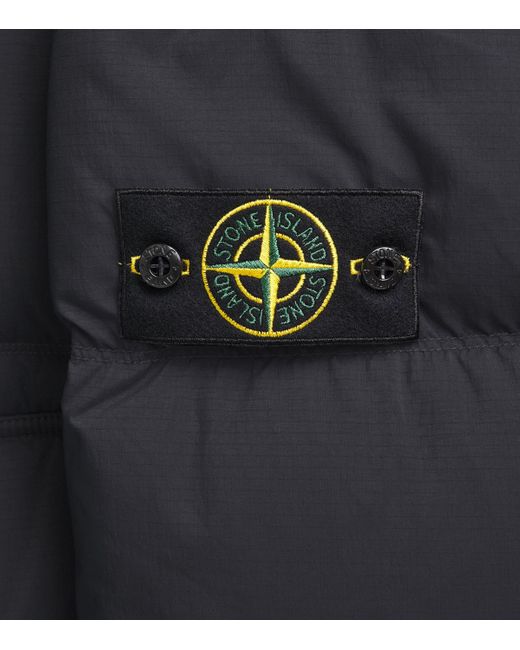 Stone Island Blue Ripstop Down Puffer Jacket for men