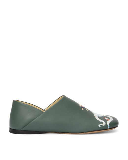 Loewe Green X Suna Fujita Leather Toy Loafers