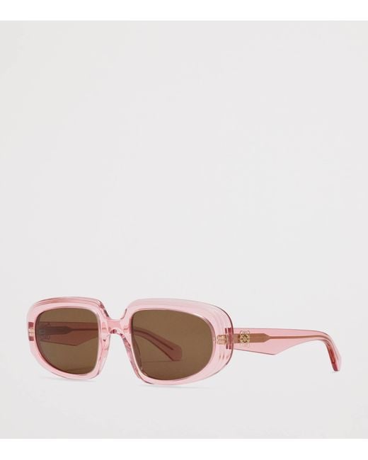 Loewe Pink Rectangular Steps Sunglasses