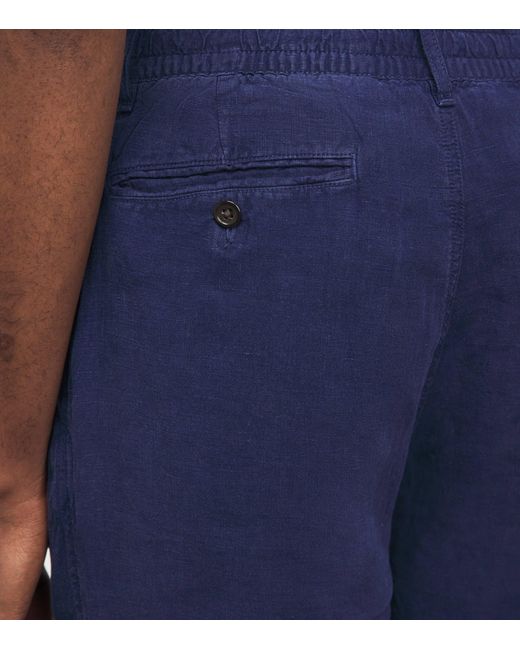 Polo Ralph Lauren Blue Linen Drawstring Prepster Trousers for men