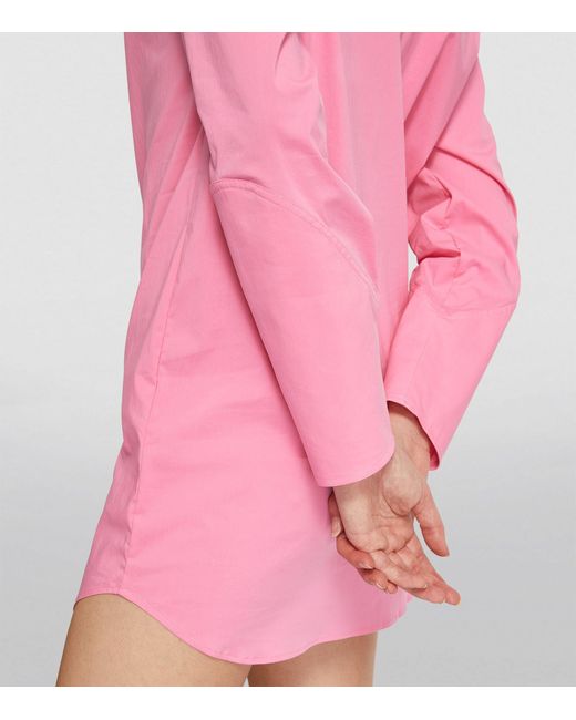 GIUSEPPE DI MORABITO Pink Embellished-collar Shirt Dress