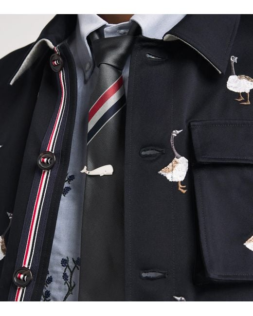 Thom Browne Black Sterling Whale Tie Bar for men