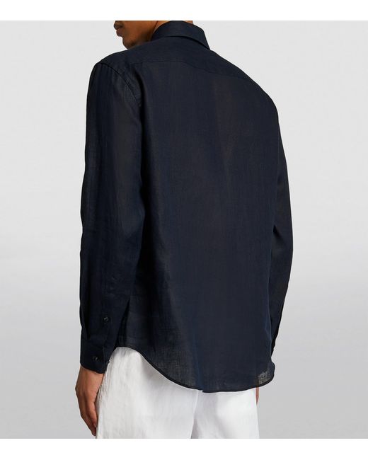 Giorgio Armani Blue Cotton-Blend Shirt for men