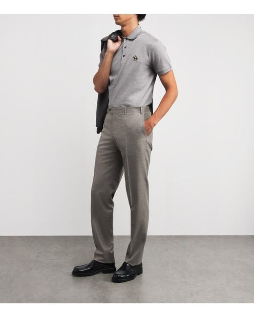Ralph Lauren Gray Cotton Logo Polo Shirt for men