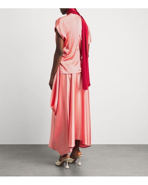 Roksanda Red Satin Nava Top