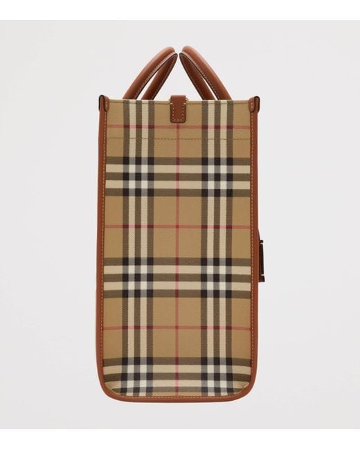 Burberry Brown Medium Check Freya Tote Bag