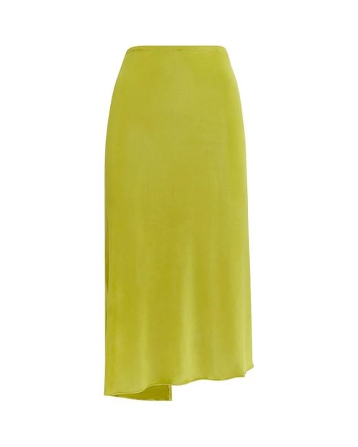 Nadine Mos Green Jersey Midi Slip Skirt