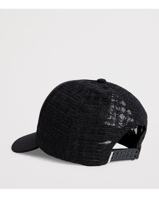 Amiri Black Cotton Embroidered Trucker Baseball Cap for men
