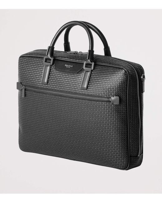 Serapian Black Slim Stepan Briefcase for men