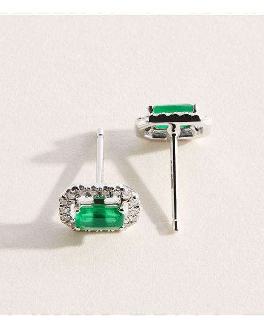 SHAY Green Diamond And Emerald Mini Me Earrings