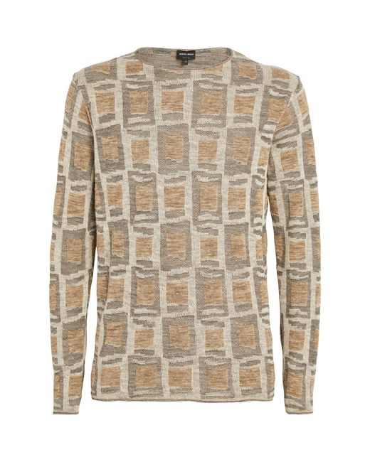 Giorgio Armani Natural Linen-wool Blend Sweater for men