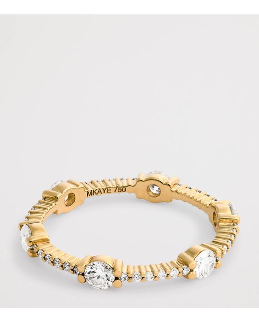 Melissa Kaye Metallic And Diamond Sadie Alternating Eternity Band