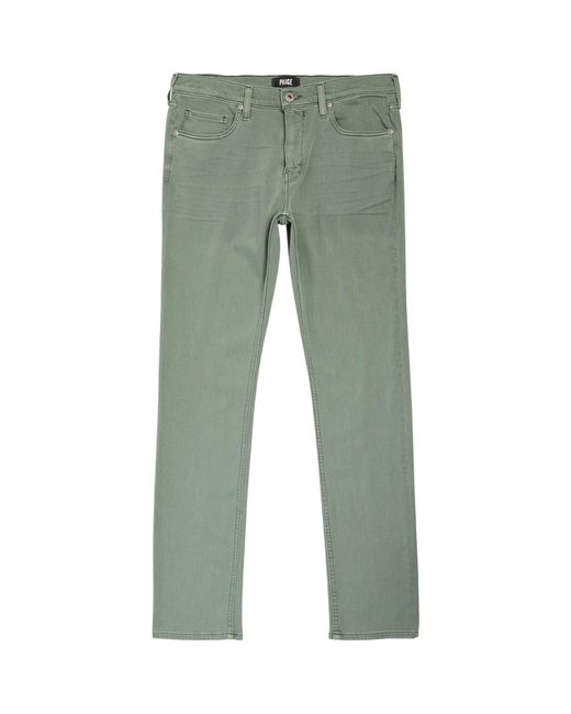 PAIGE Green Lennox Transcend Slim Jeans for men