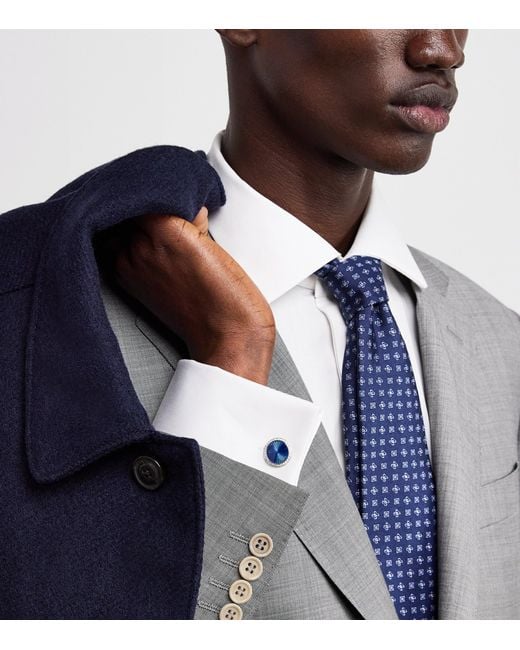 Deakin & Francis Blue Diamond And Sapphire Cufflinks for men