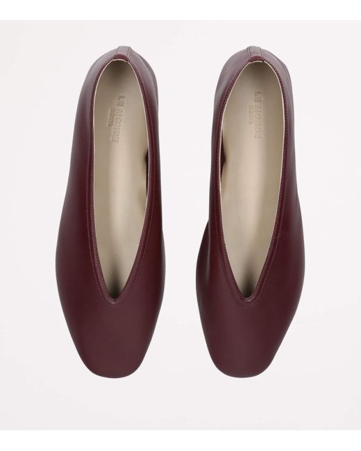 Le Monde Beryl Brown Leather Luna Ballet Flats